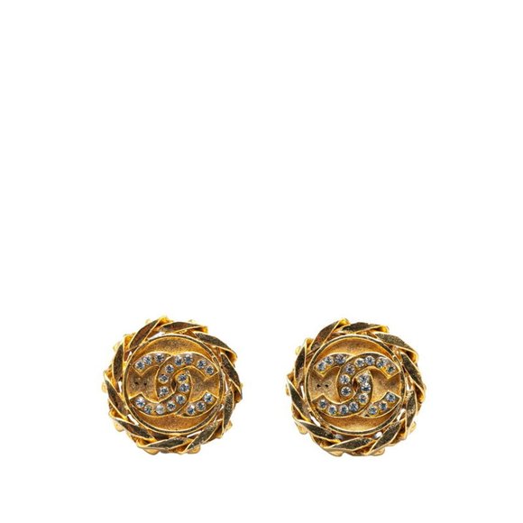 CHANEL Gold Logo Earrings - Picture 1 of 4